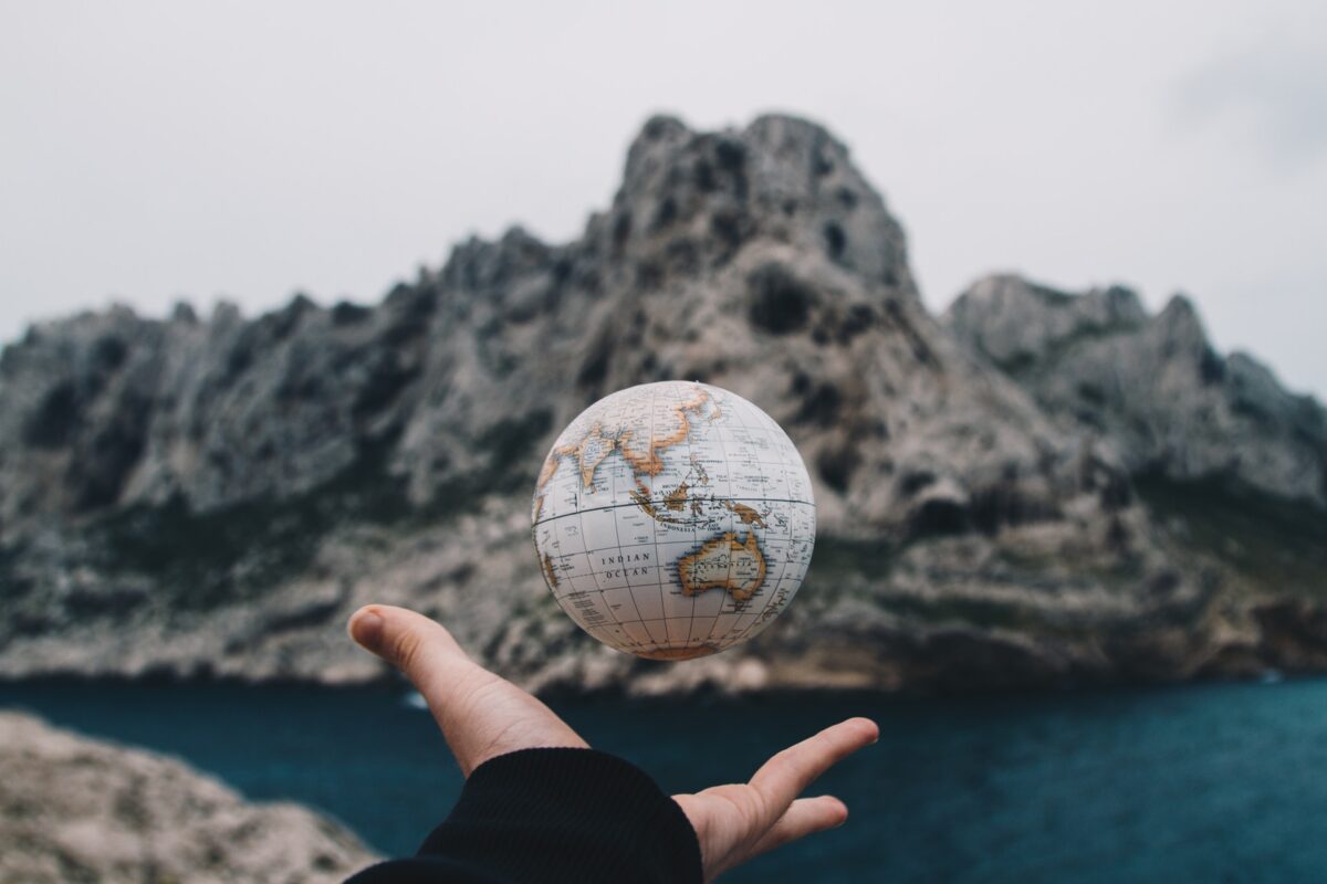 global with hand